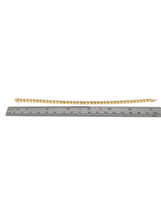 Alternating Diamond S Curve Link Inline Bracelet in Yellow Gold